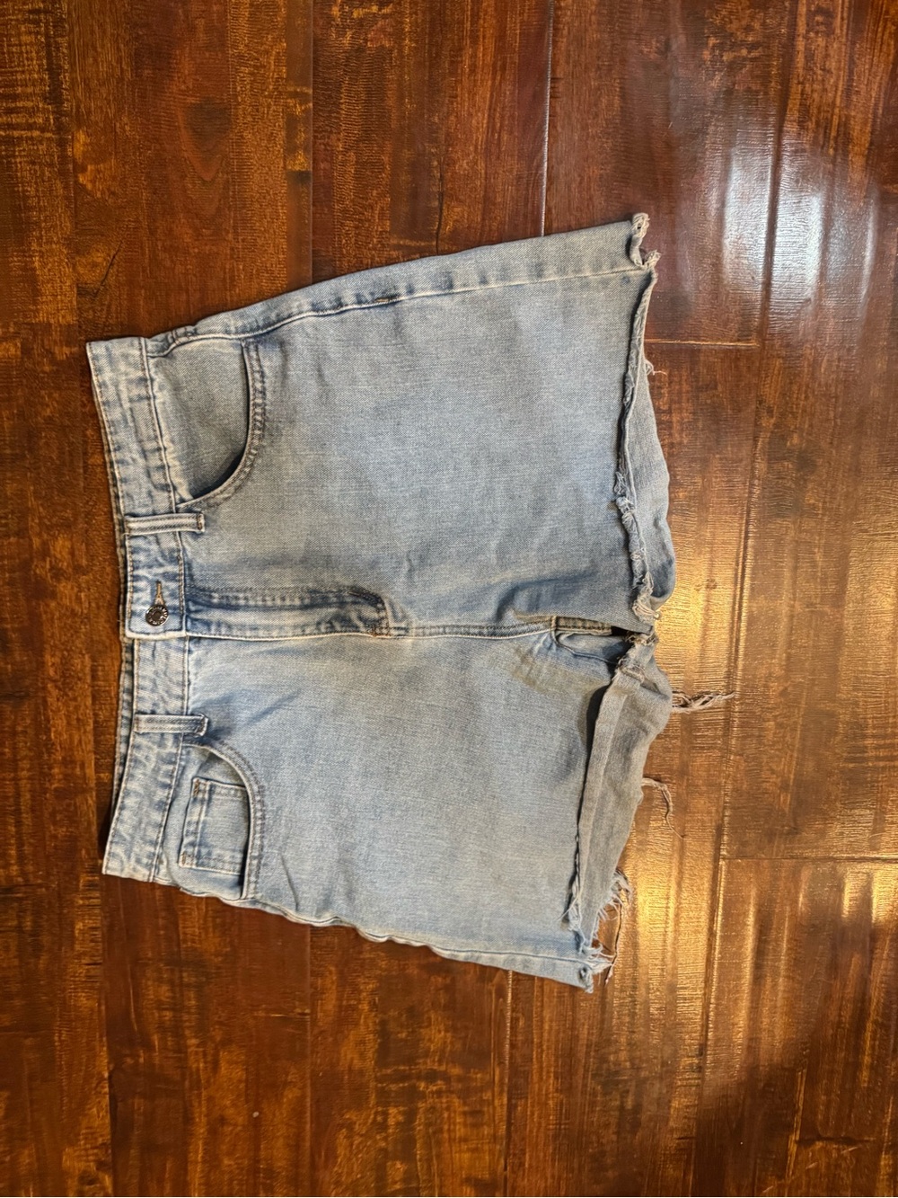SHEIN Light Blue High-Waist Denim Cutoff Shorts